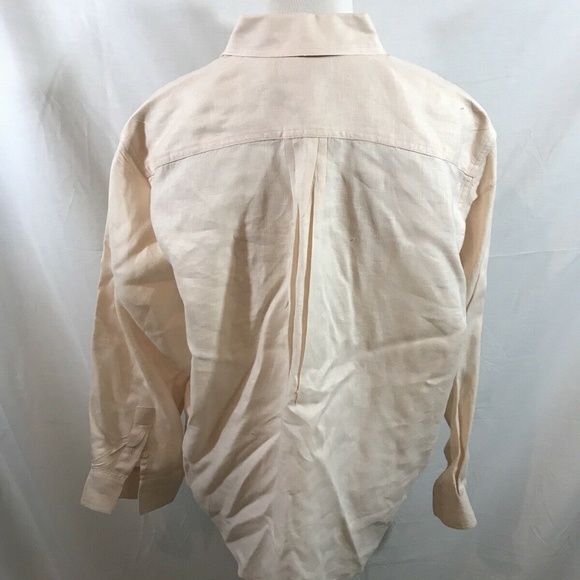 Eddie Bauer pale pink linen long sleeve button dow - Picture 3 of 4